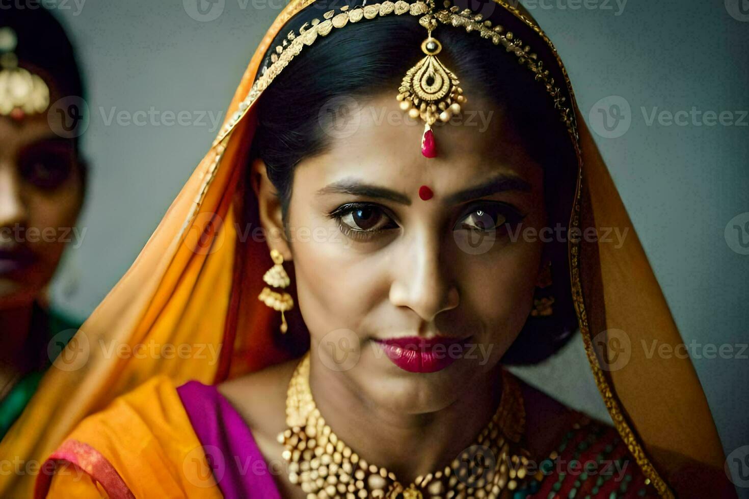 a woman in traditional indian attire. AI-Generated photo