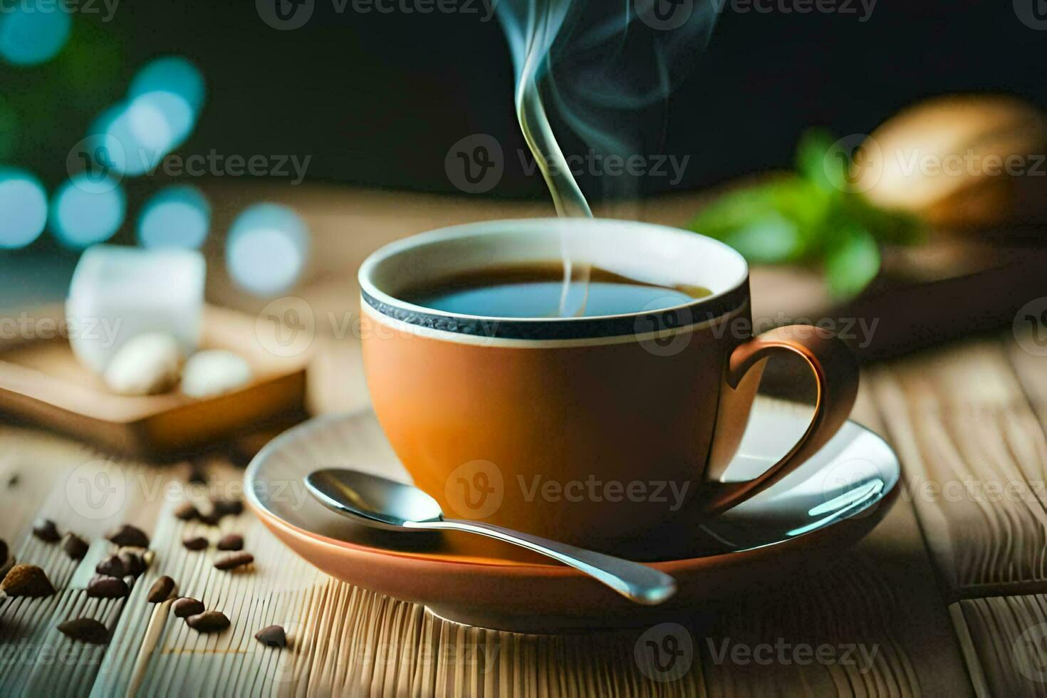 Cup of Tea with Steam and Teapot Stock Image - Image of steaming, table:  113620769