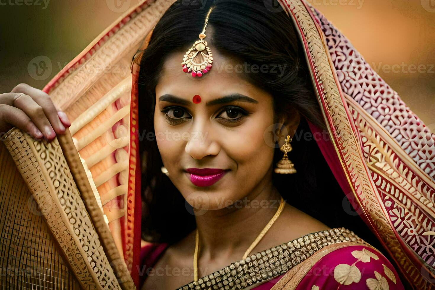 a beautiful indian woman in traditional attire. AI-Generated photo