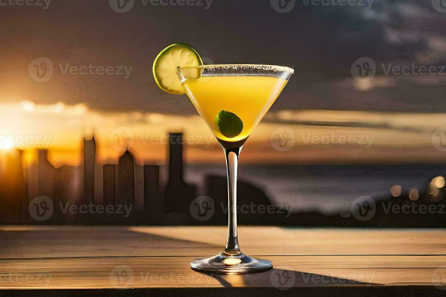 cocktail on the rooftop. AI-Generated photo