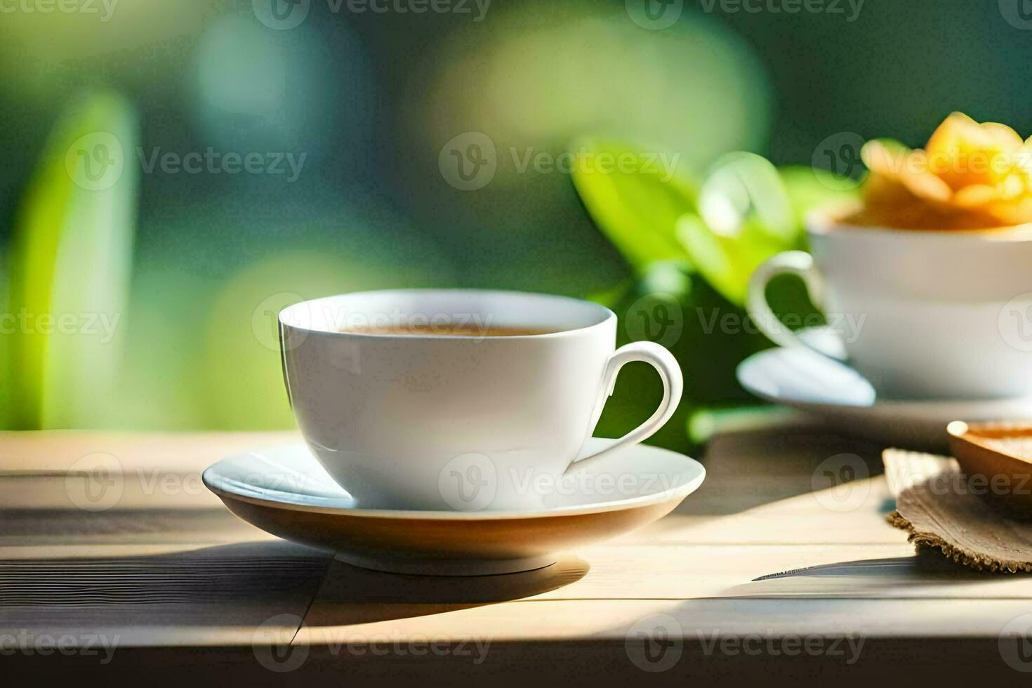 a cup of tea and a cup of coffee. AI-Generated photo