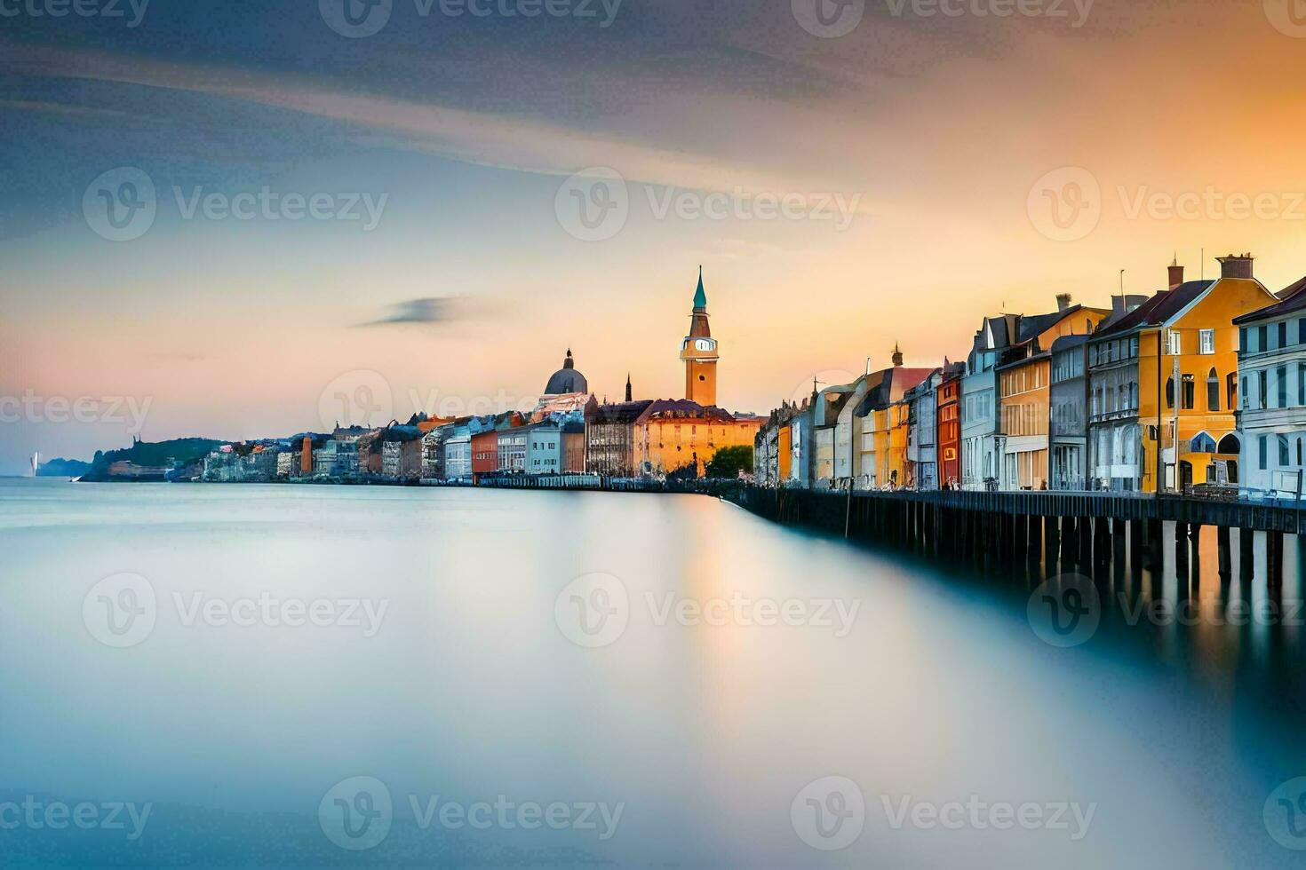 foto fondo de pantalla el cielo, agua, ciudad, Europa, Copenhague, Dinamarca, el. generado por ai