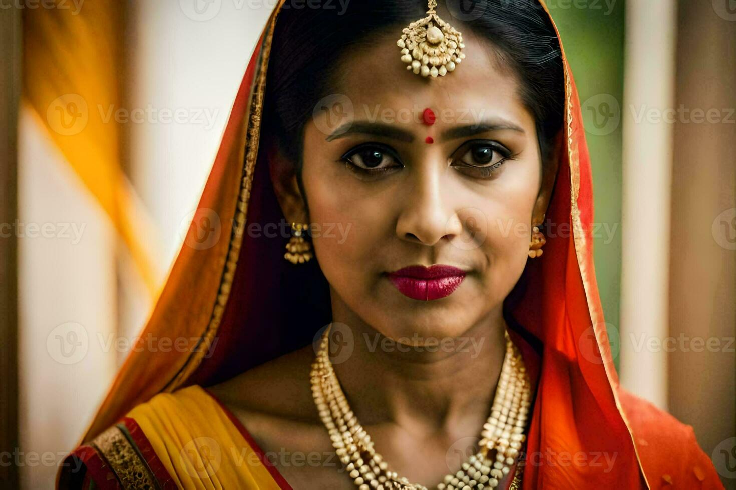 a woman in traditional indian attire. AI-Generated photo