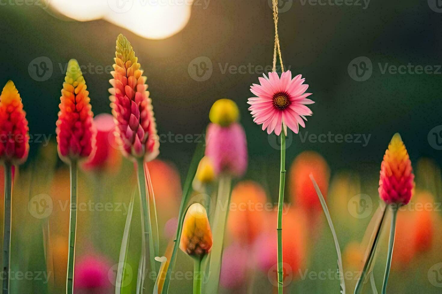 flowers in the field. AI-Generated photo