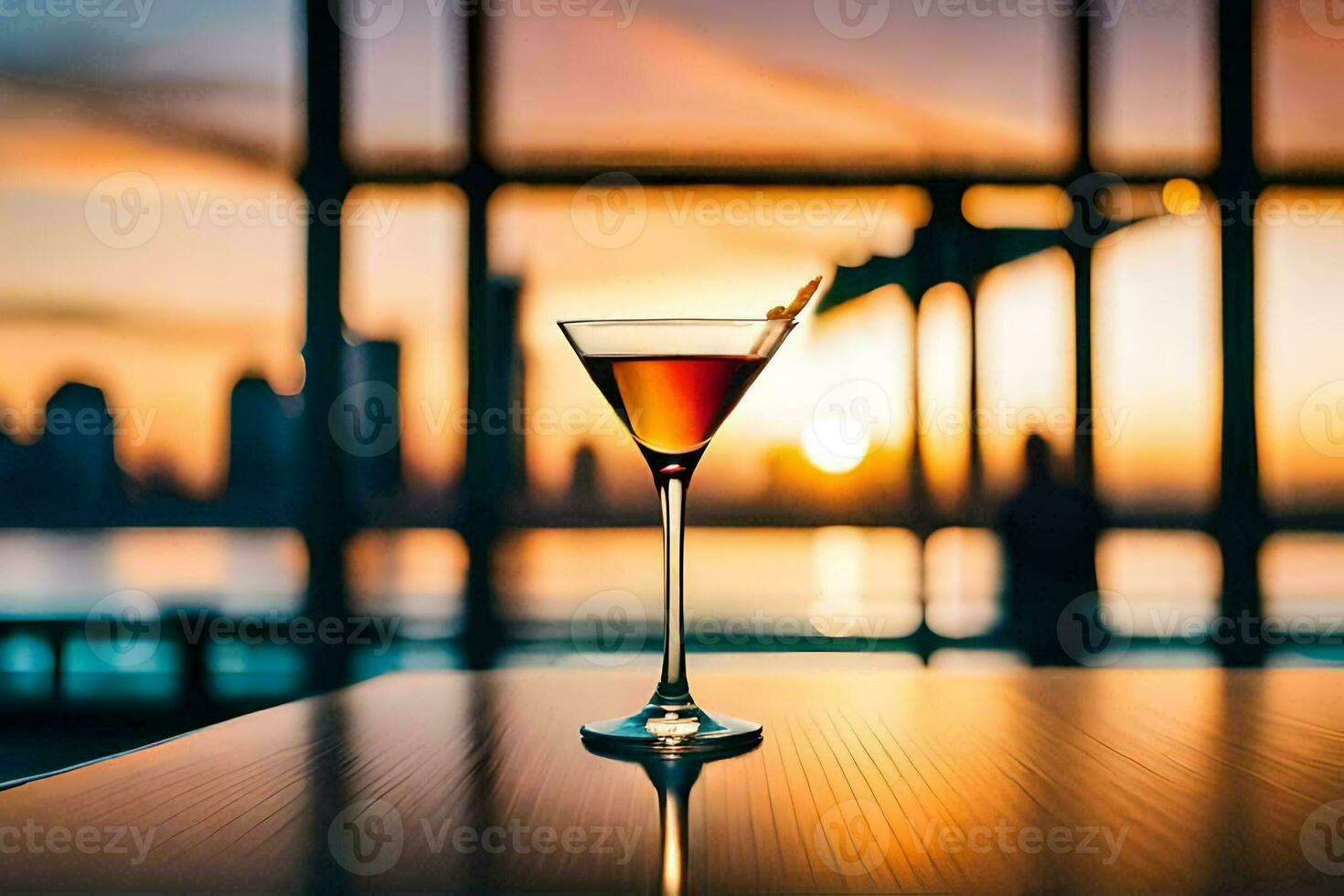 cocktail on the table in the restaurant. AI-Generated photo