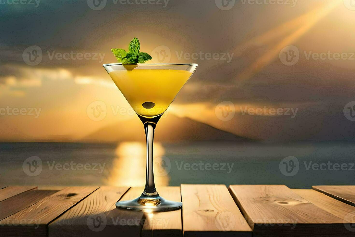 cocktail on the beach. AI-Generated photo
