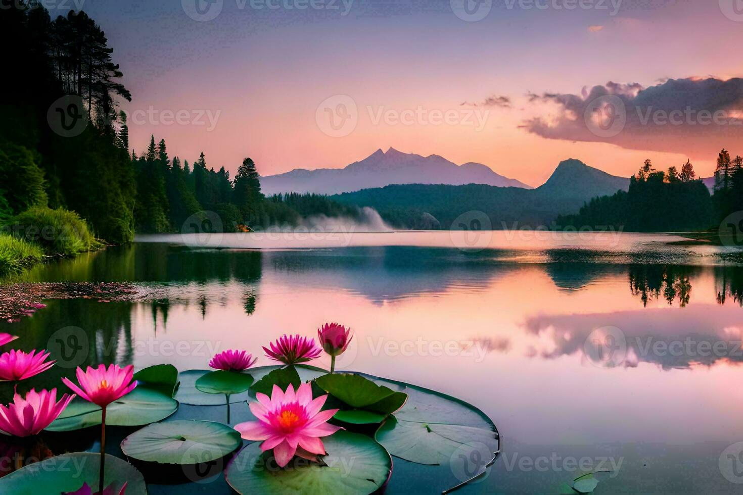 the water lily is a symbol of peace and harmony. AI-Generated photo