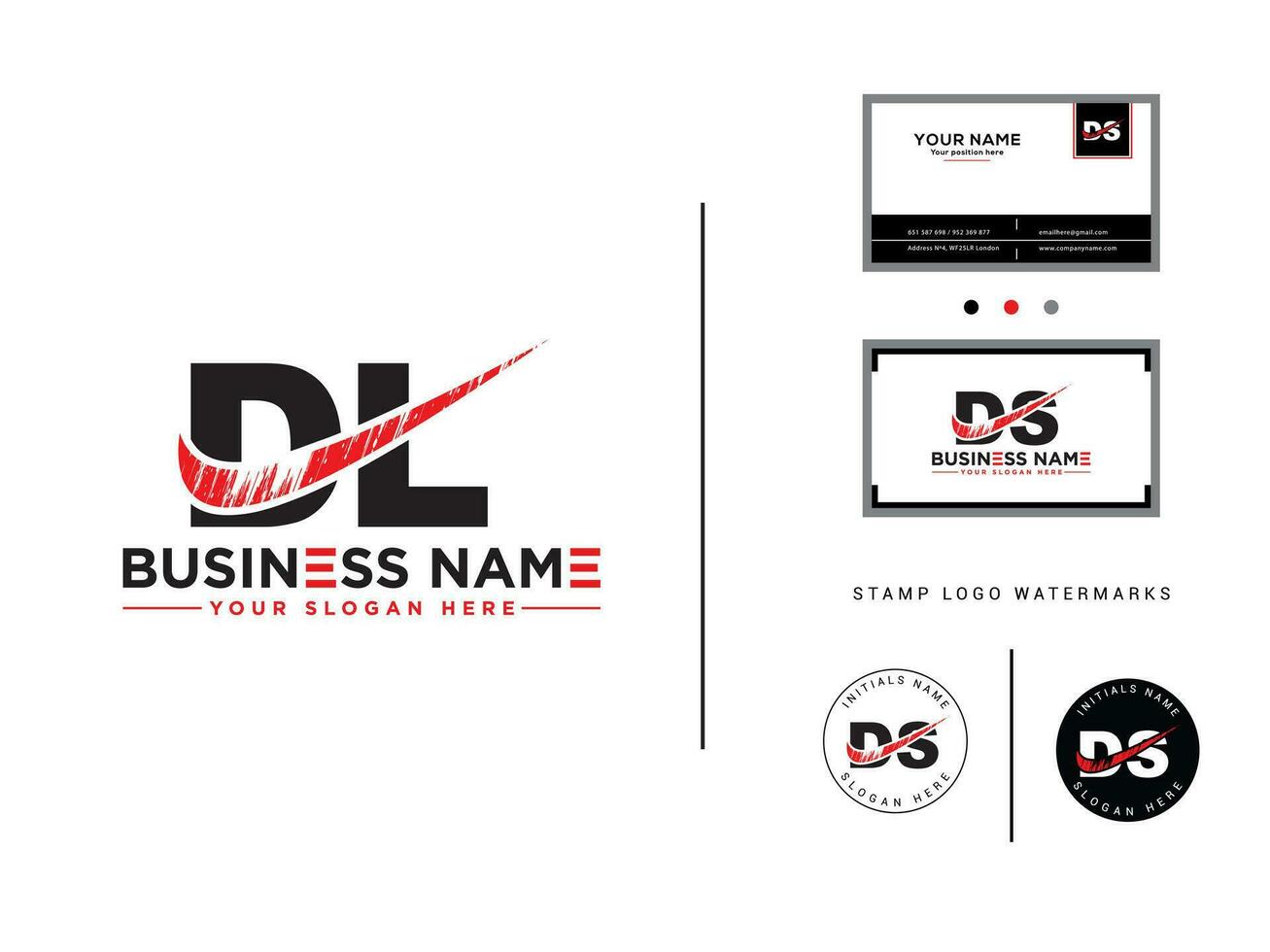 Minimalist Dl Brush Logo, Modern DL Luxury Logo Letter Vector