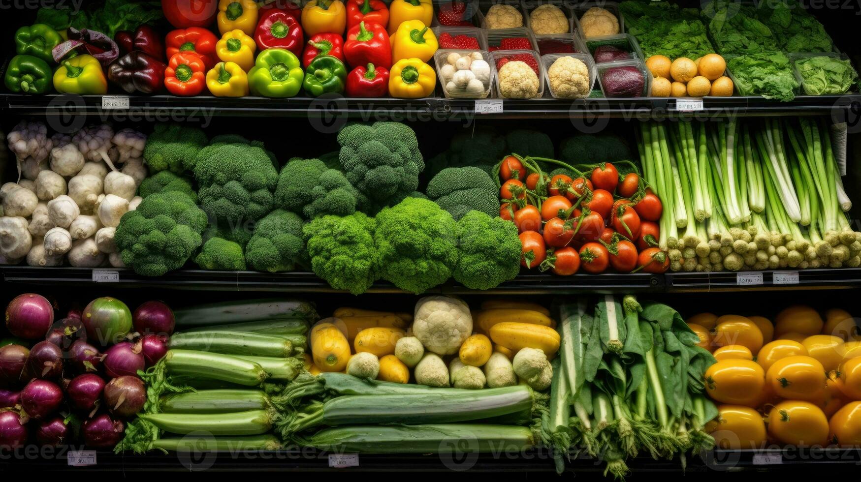 Different varieties of fresh vegetables in local markets, super shops. AI Generated photo