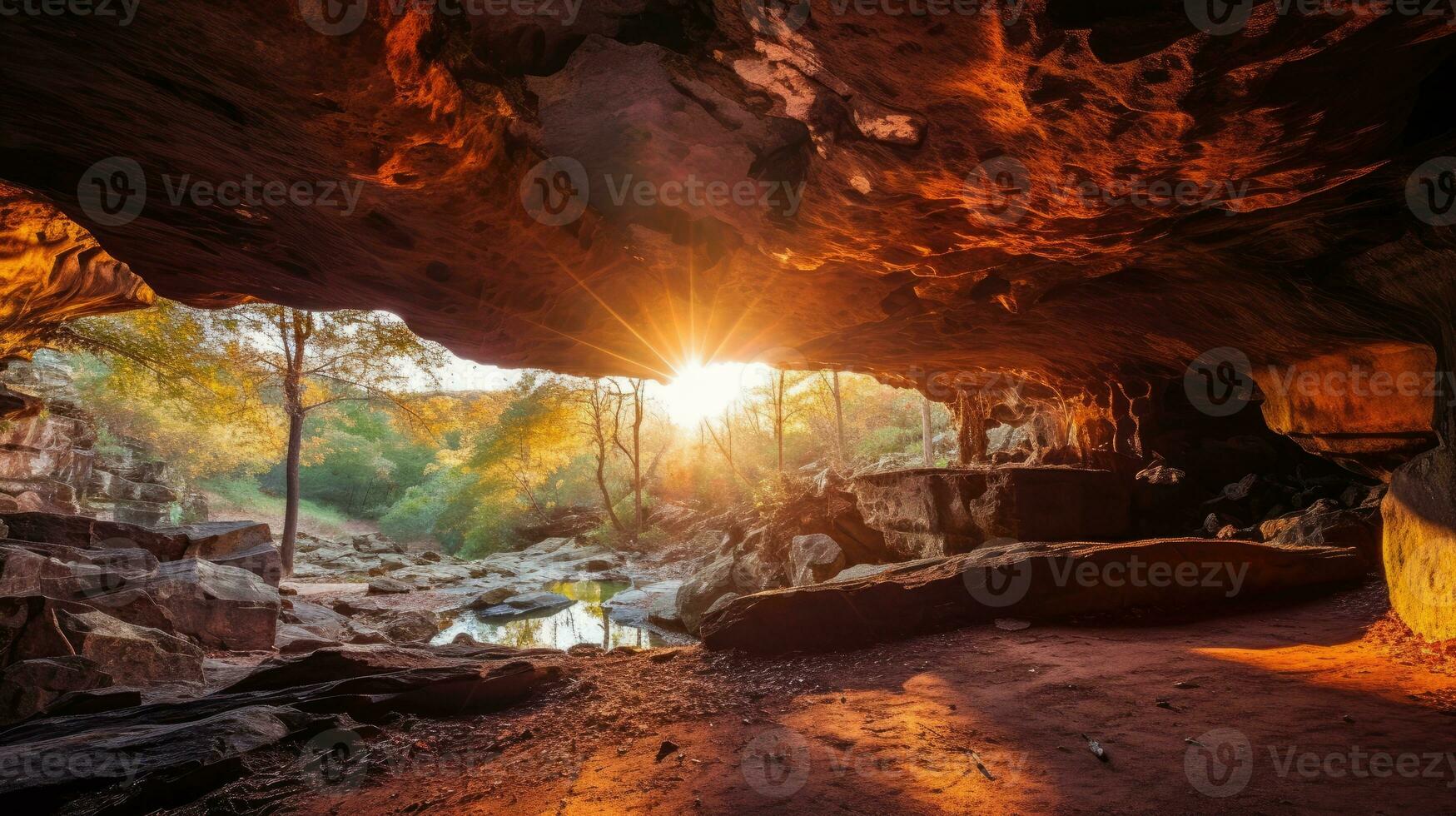 Picture from the cave. AI Generated photo