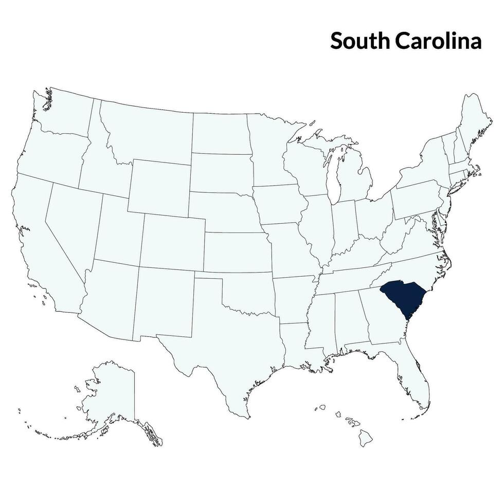 Map of South Carolina. South Carolina map. USA map vector