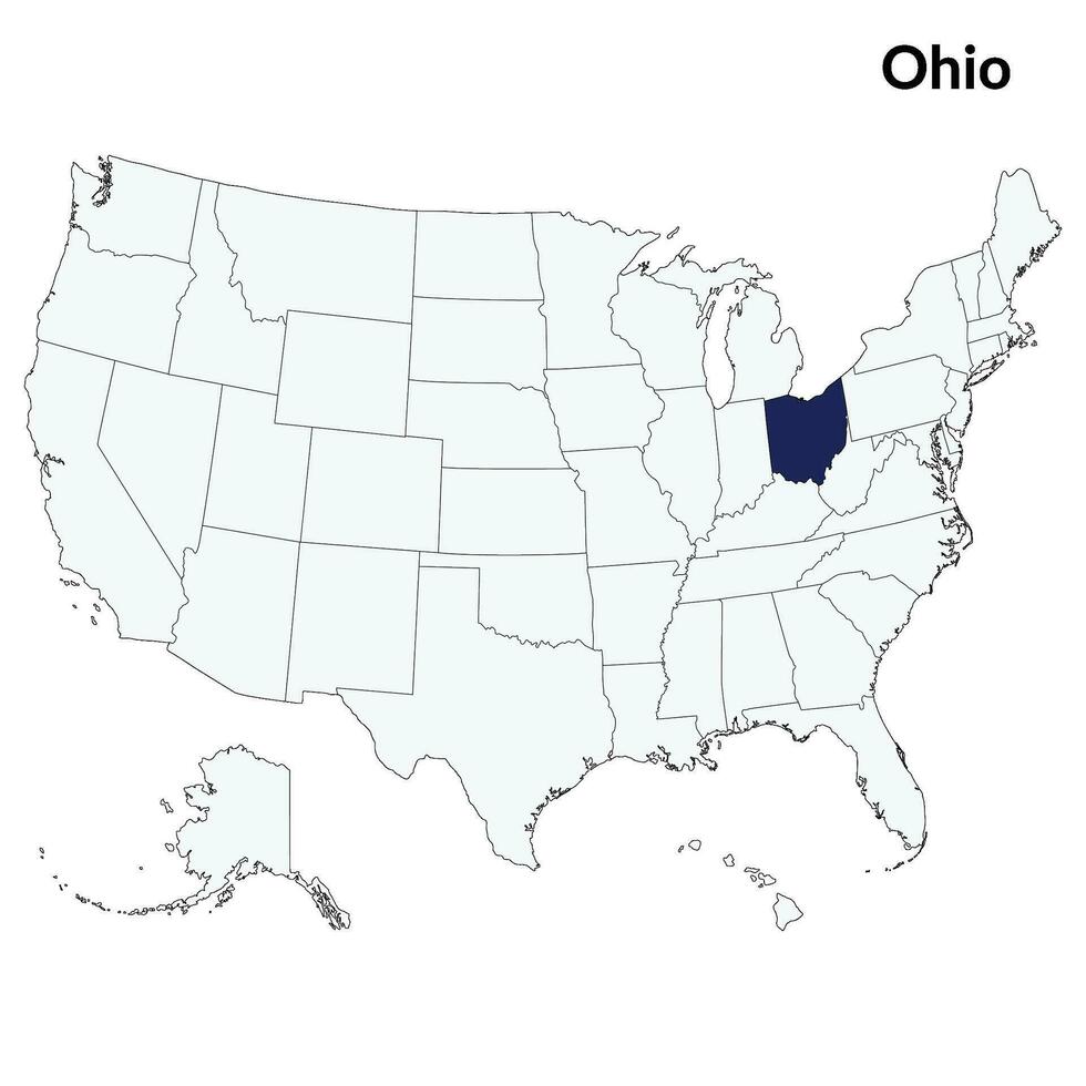 mapa de Ohio. Ohio mapa. Estados Unidos mapa vector