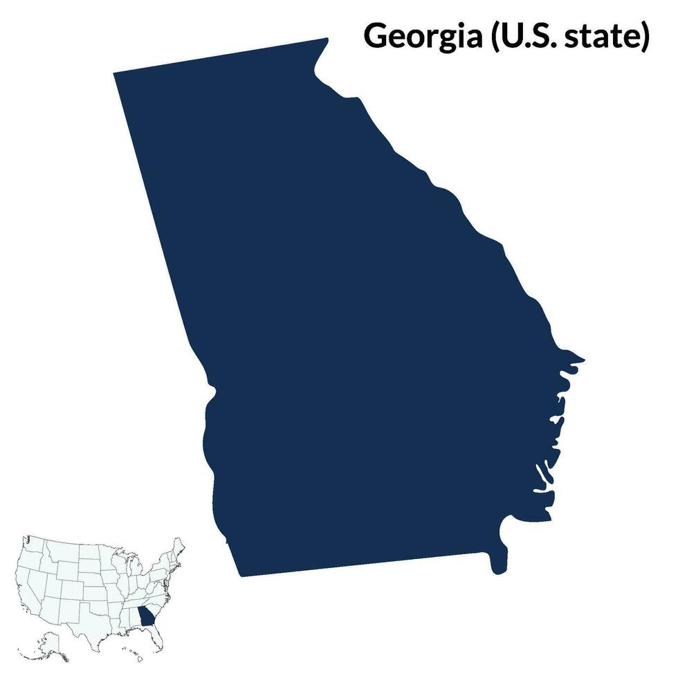 Map of the U.S. state Georgia. U.S. state Georgia map. USA map vector