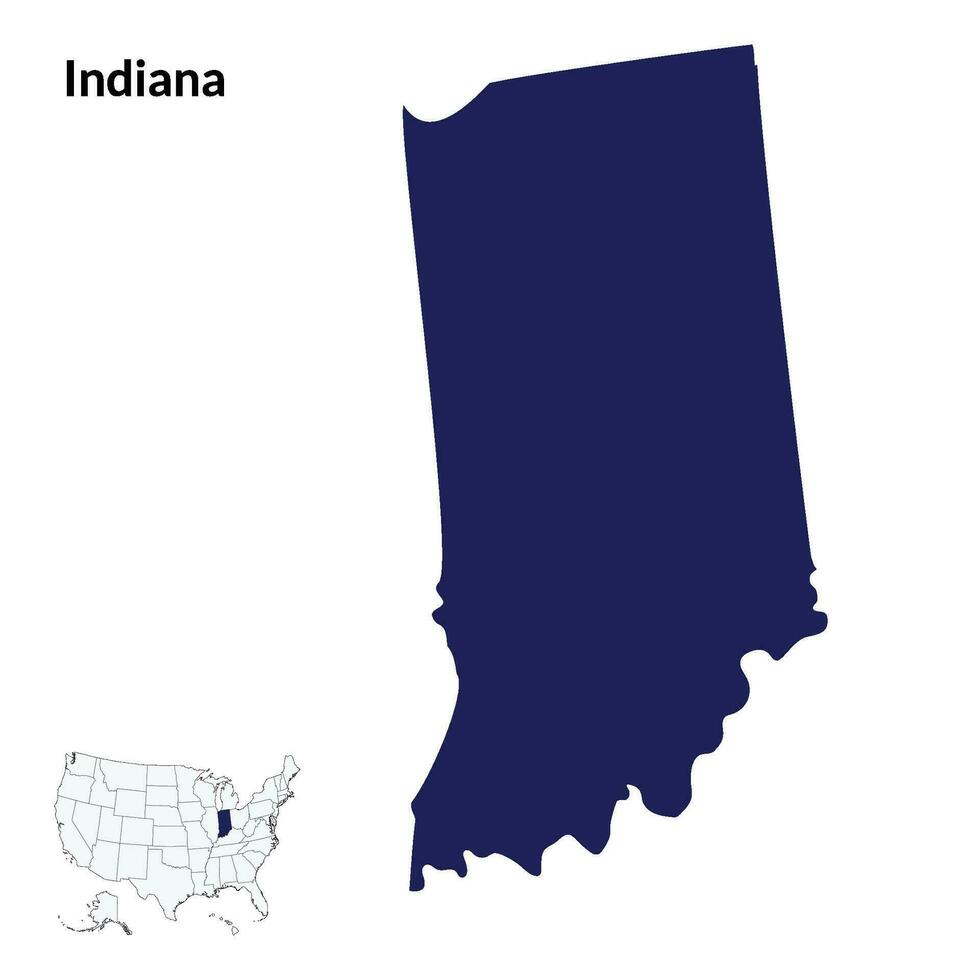 mapa de Indiana. Indiana mapa. Estados Unidos mapa vector