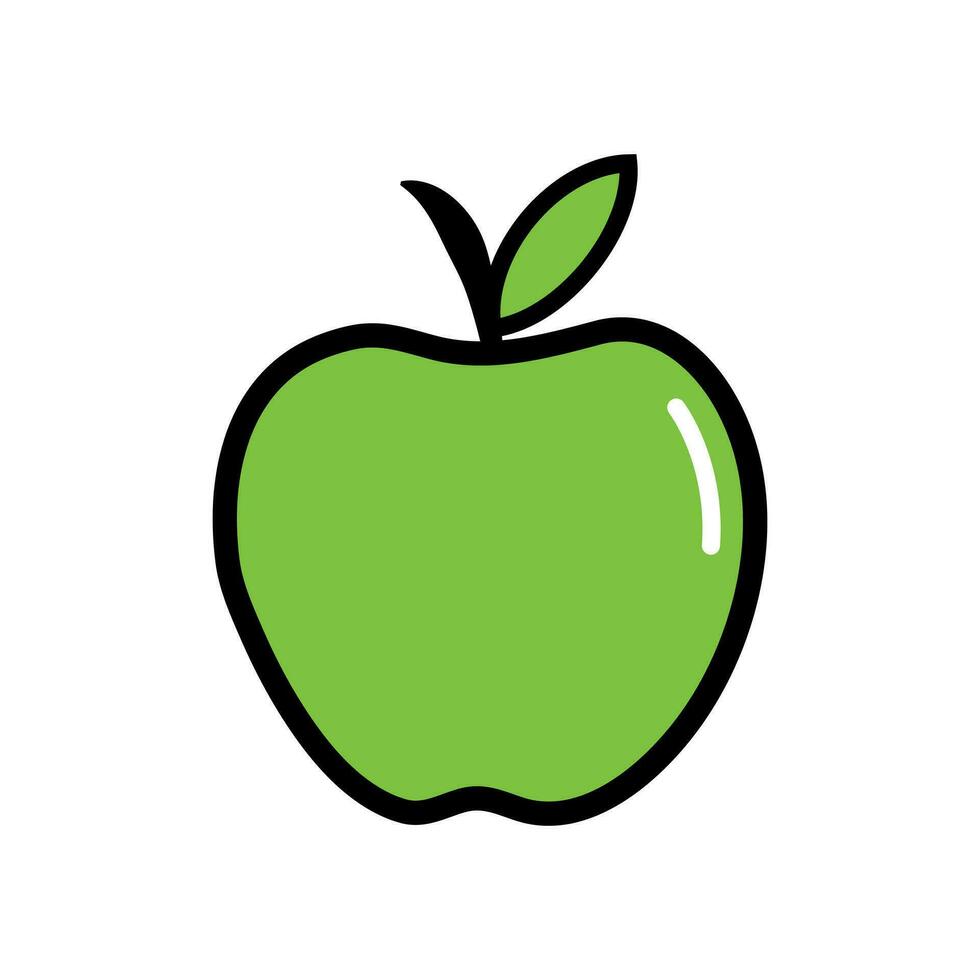 Apple Icon Vector Illustration. Apple Lineal Color Icon