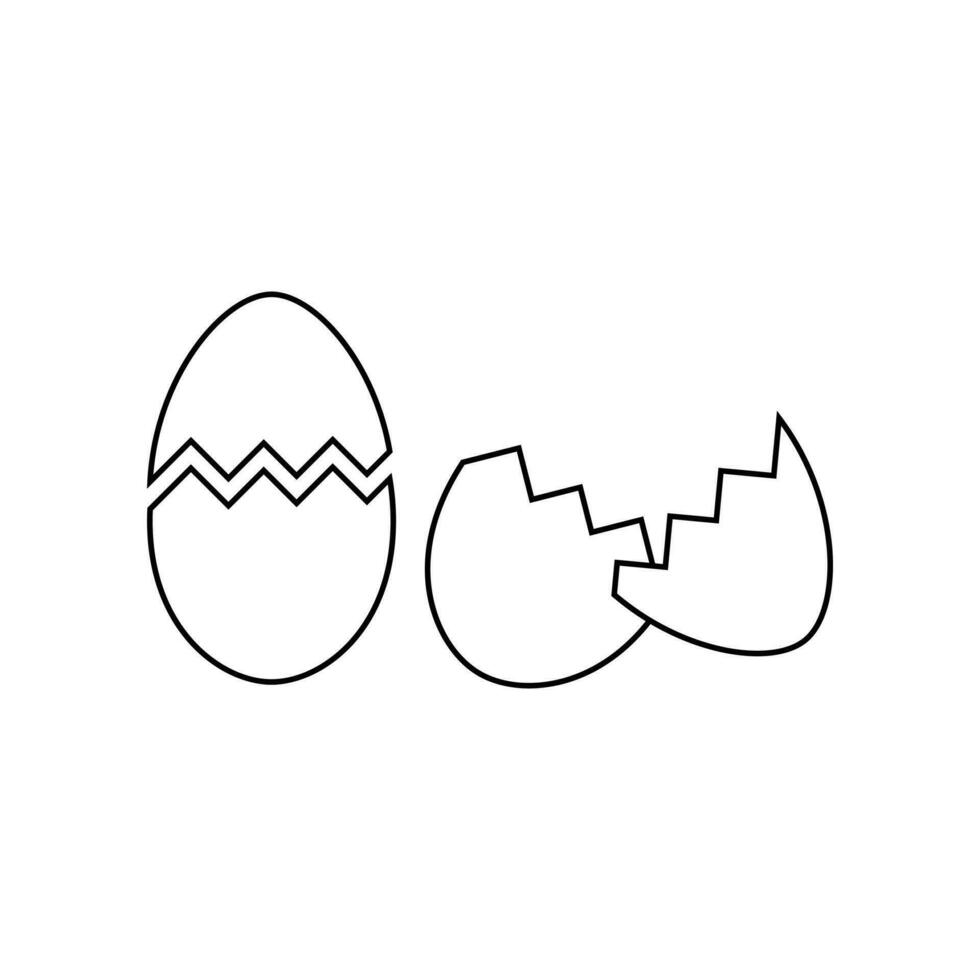 Broken egg Icon. Lineal Style Broken egg Outline Icon Vector Illustration