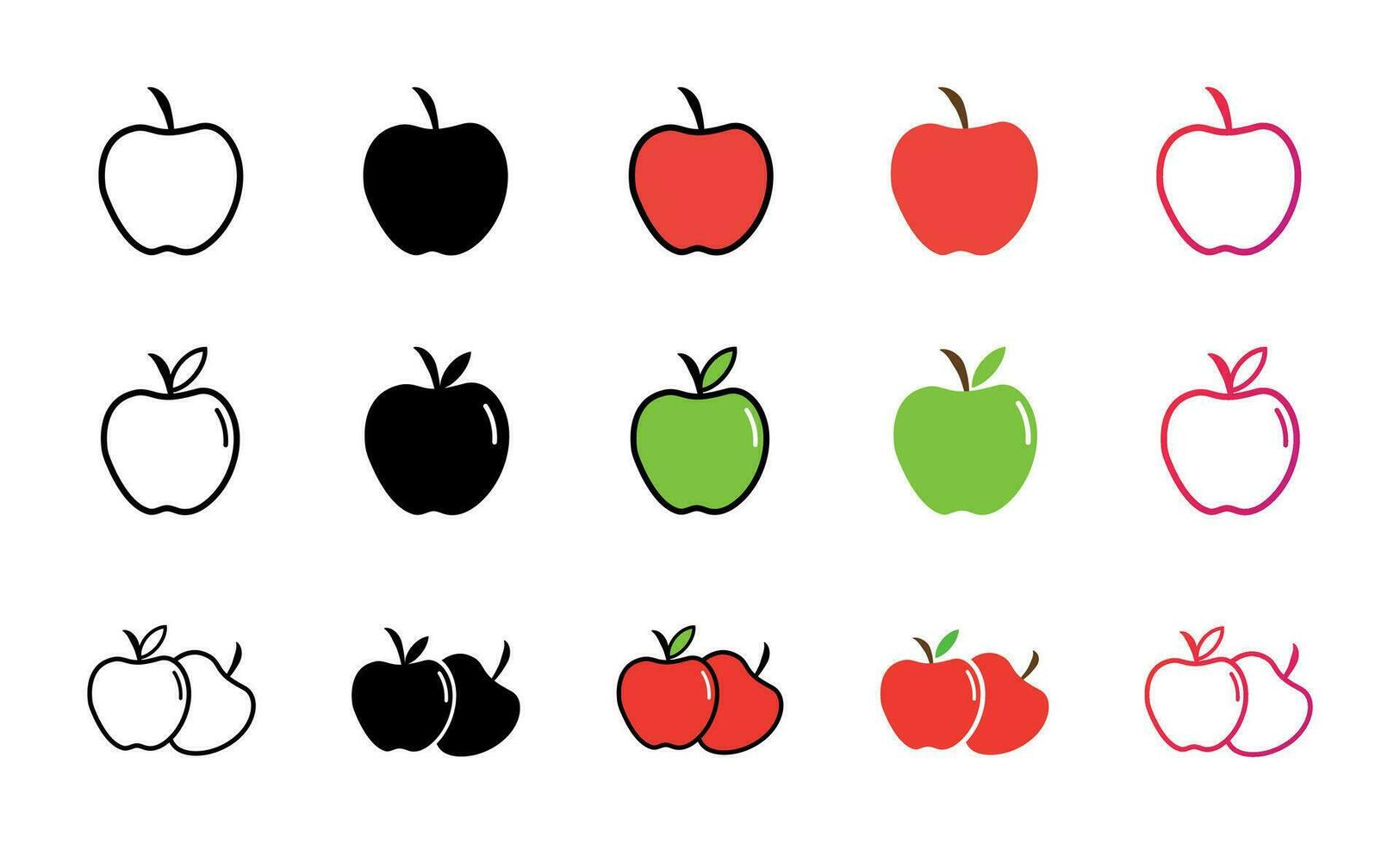 Apple Icon Set Vector Illustration