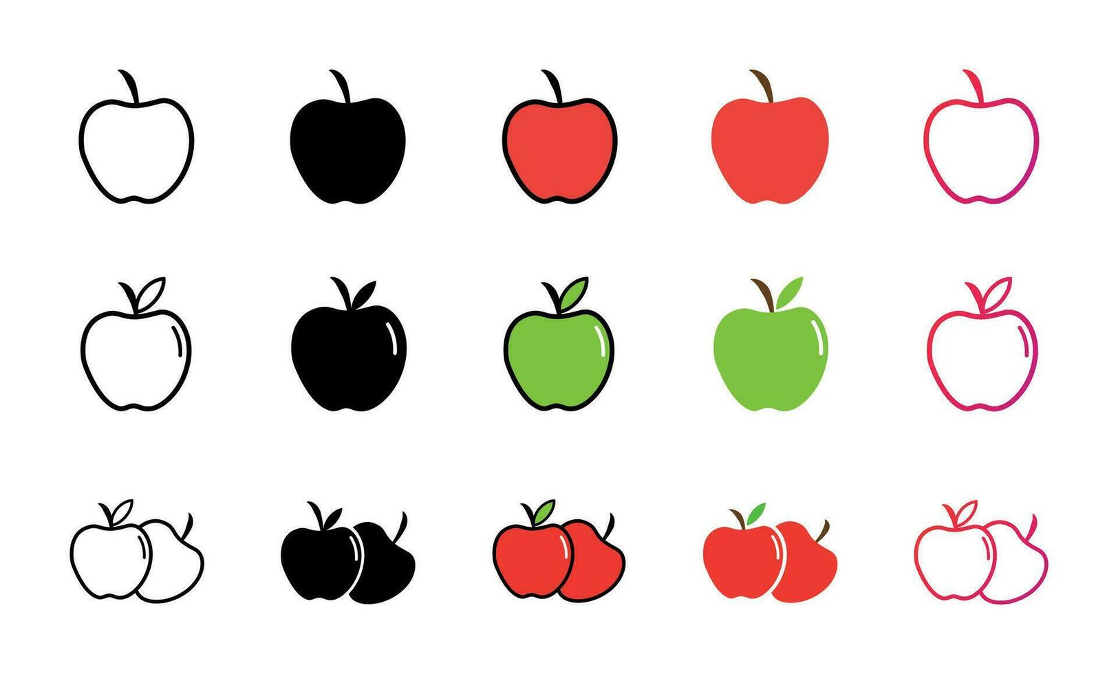 Apple Icon Set Vector Illustration