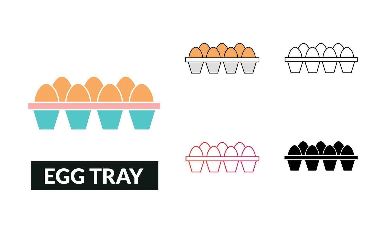 Egg tray Icon Set Vector Illustration