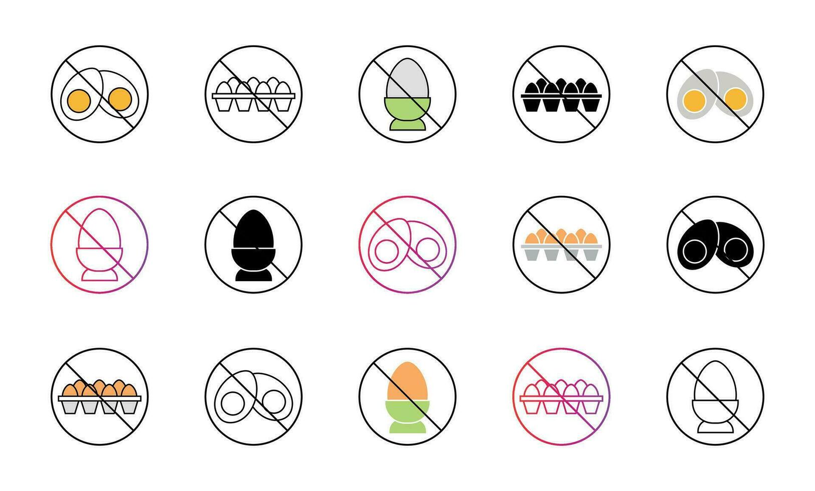 No eggs Icon Set Vector Illustration 32160009 Vector Art at Vecteezy
