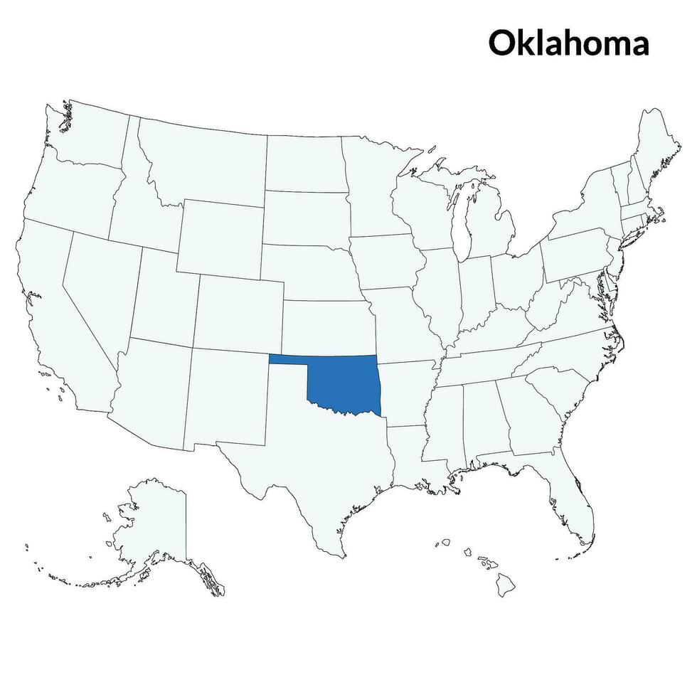 mapa de Oklahoma. Oklahoma mapa. Estados Unidos mapa vector