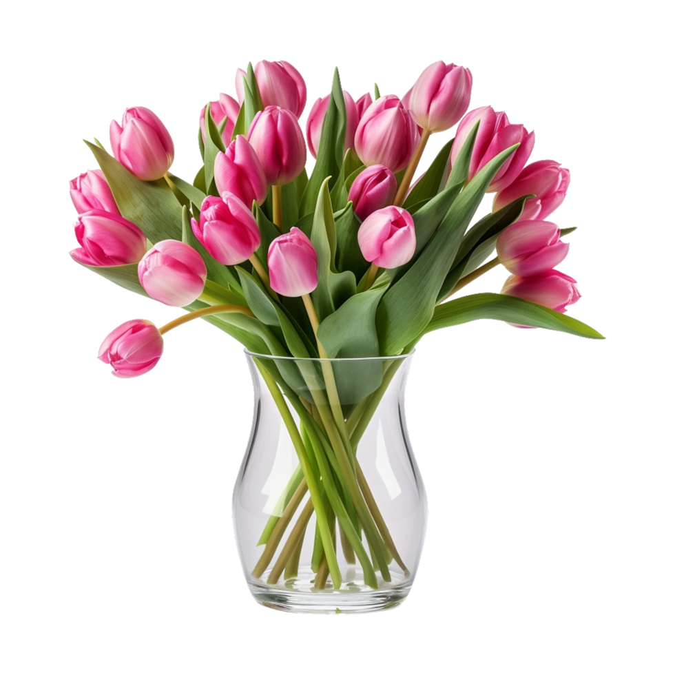 Tulip flower with modern beautiful vase pot ai generated png