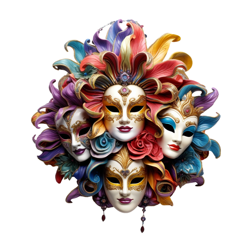Karneval von Venedig venezianisch Maske ai generiert png
