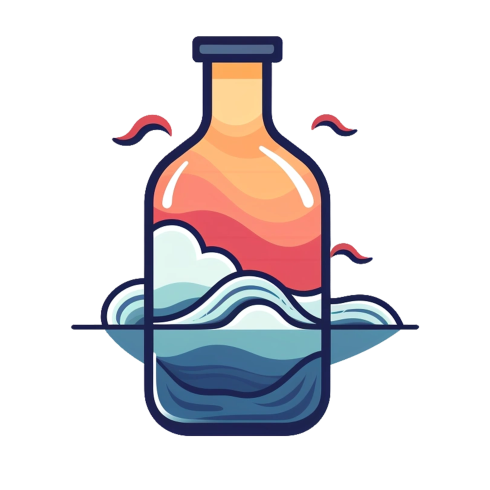 Letter Drift Bottle ai generated png