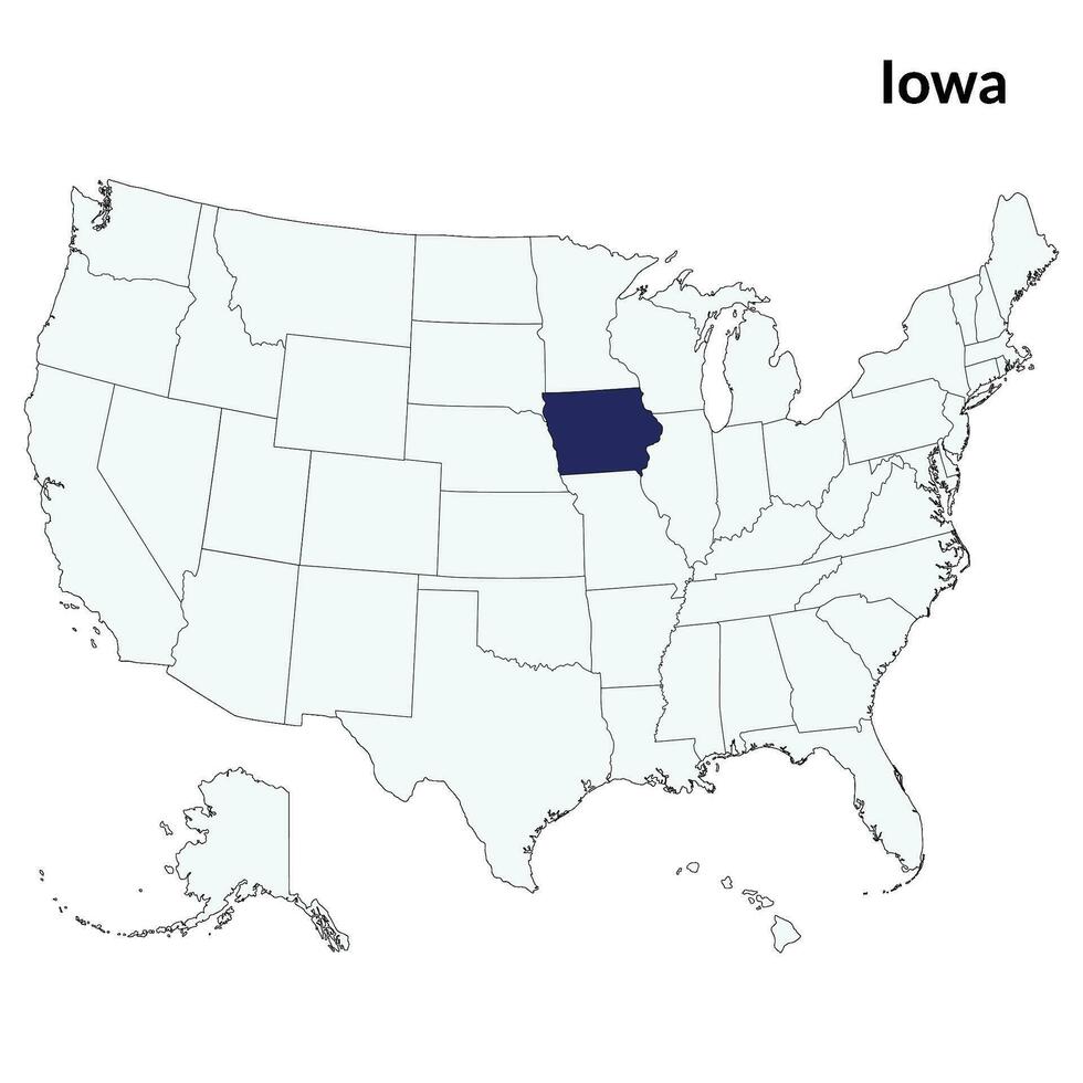 Map of Iowa. Iowa map. USA map vector