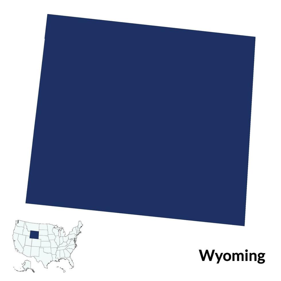 Wyoming estado con Estados Unidos mapa vector