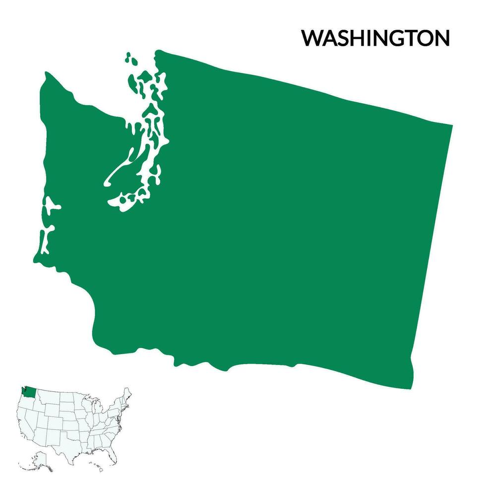 Washington Map. Map of Washington. USA map vector