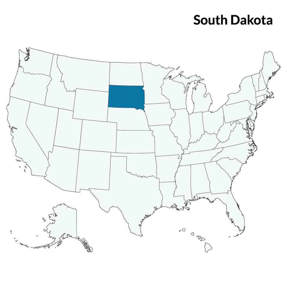 sur Dakota mapa. Estados Unidos mapa vector