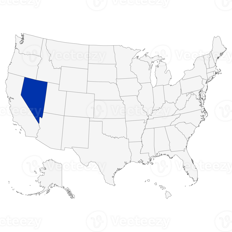 Nevada state map. Map of Nevada. USA map png