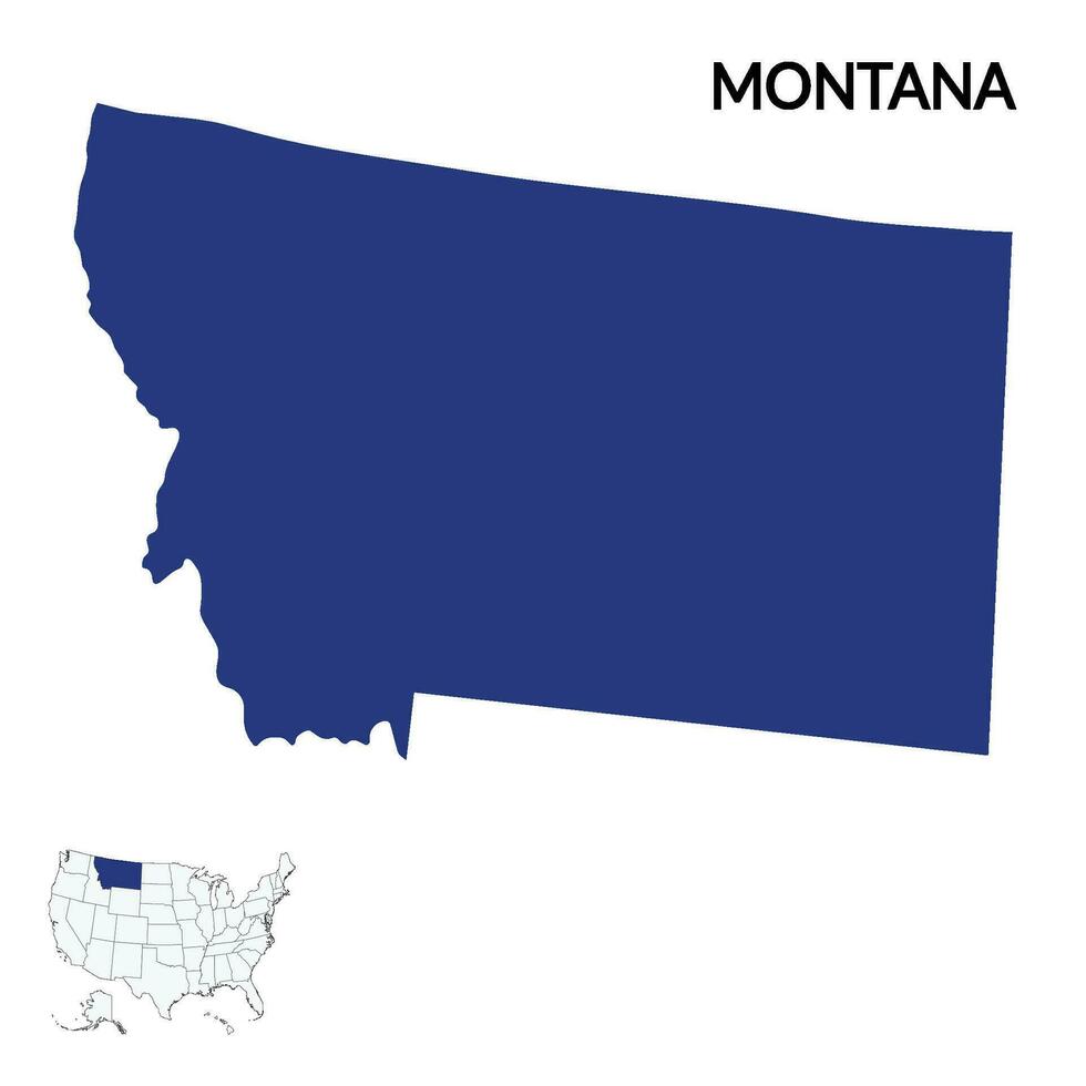 Montana mapa. mapa de Nevada. Estados Unidos mapa vector