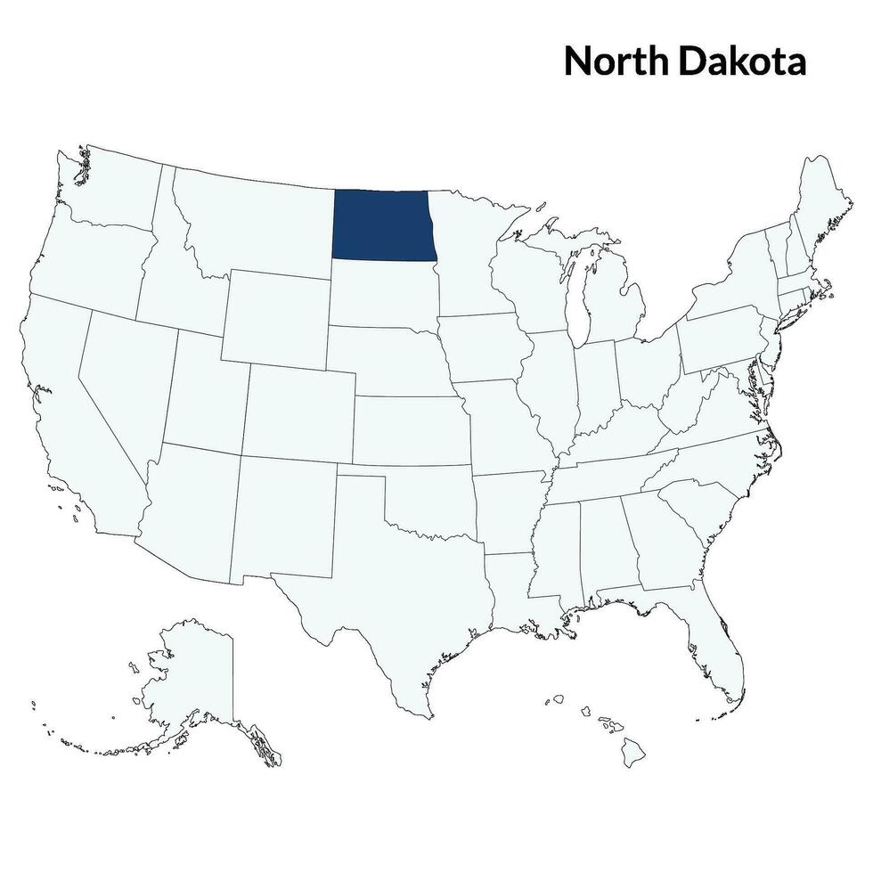 North Dakota map. Map of North Dakota. USA map vector