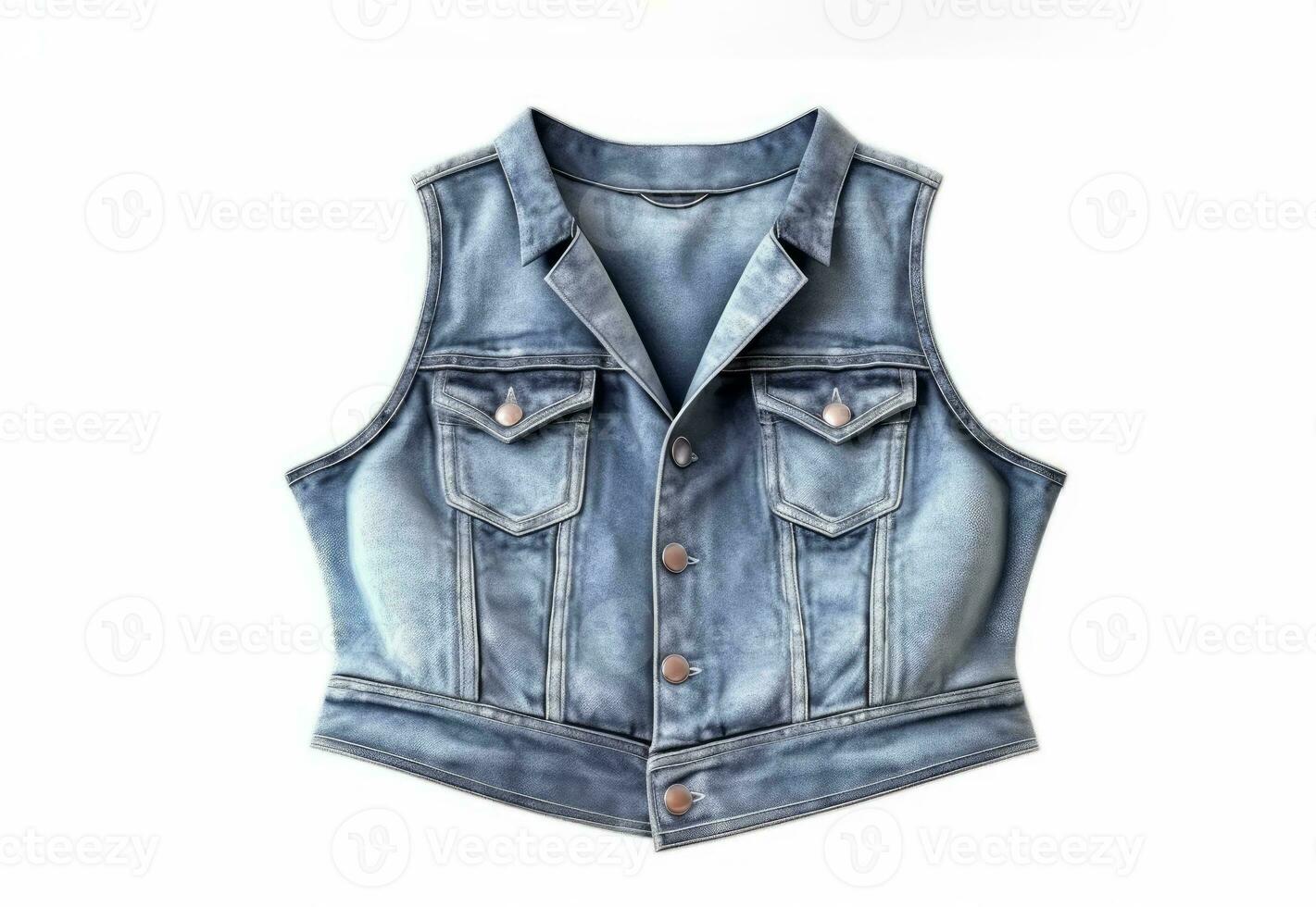 ai generative Jeans jacket isolated on white background. Clipping path included. photo