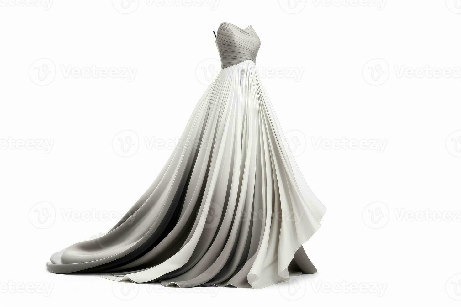 ai generative wedding dress isolated on white background. 3d rendering. photo