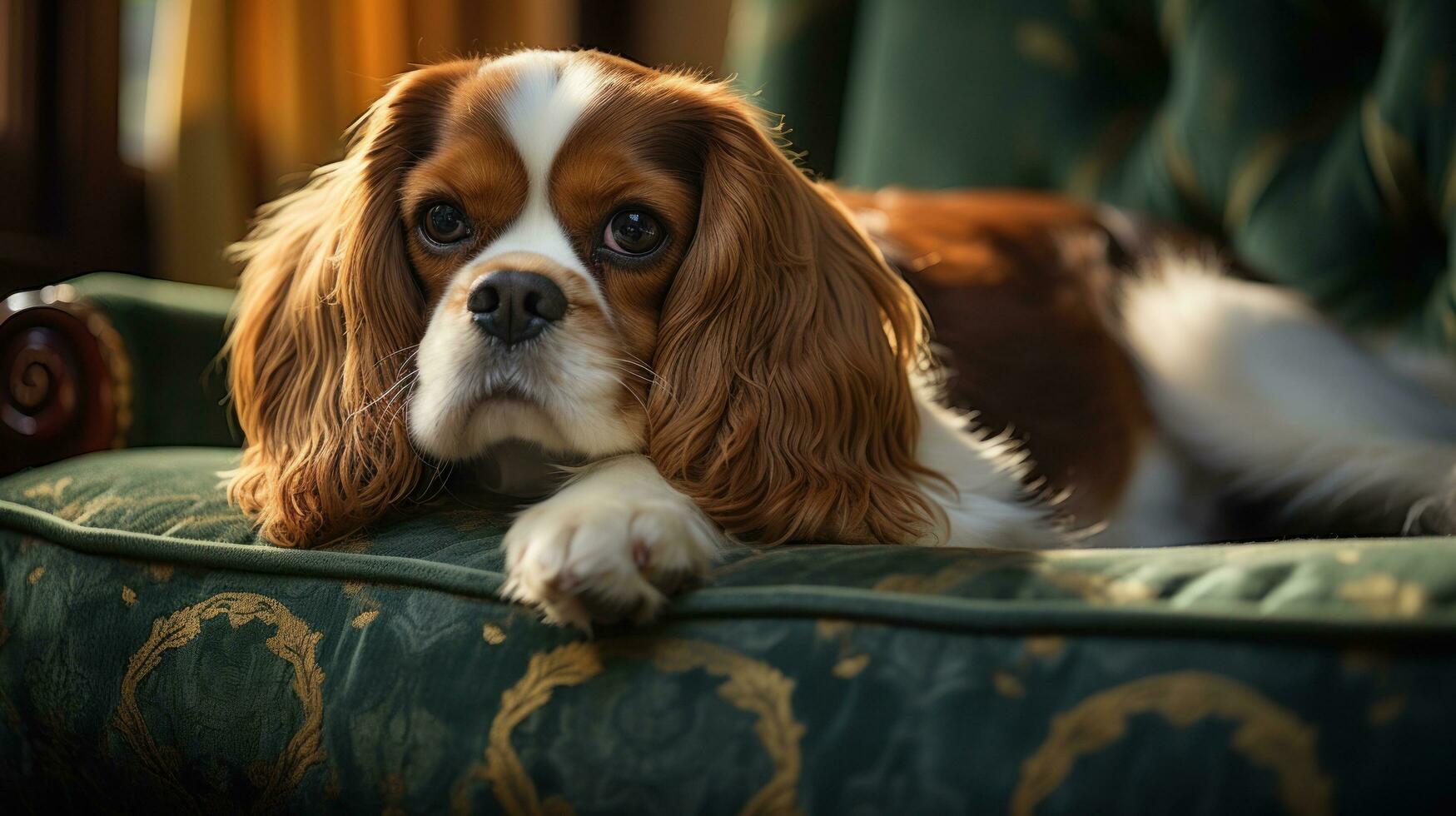 Cavalier King Charles Spaniel with a regal and refined trim photo