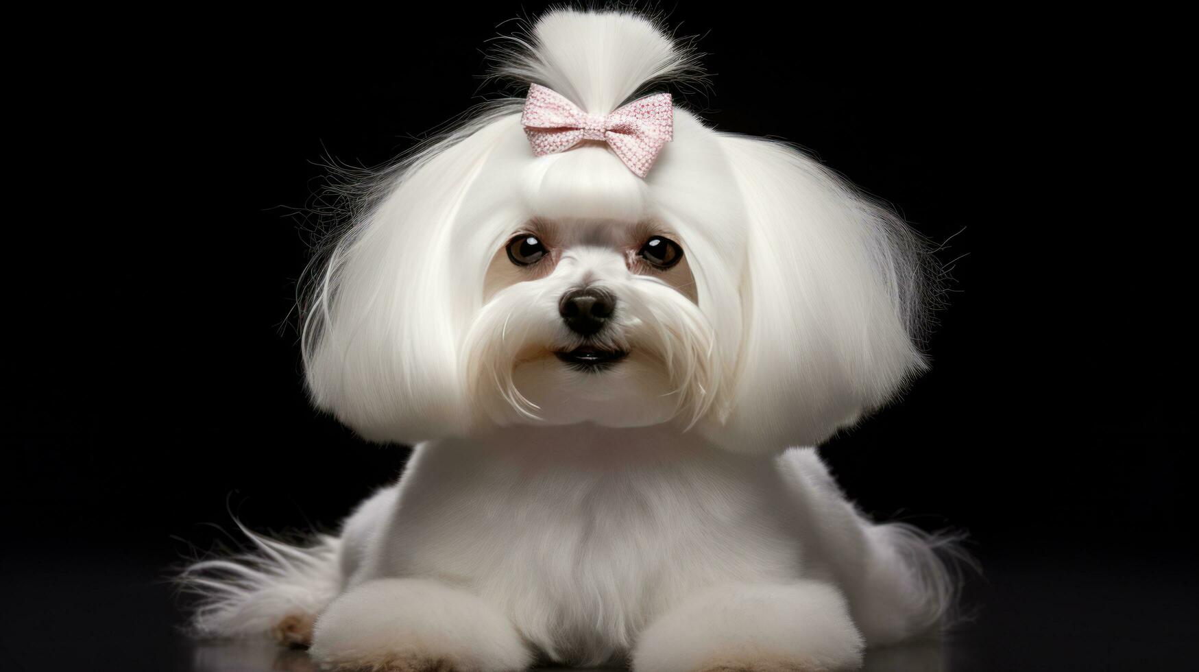 Maltese with a glamorous and voluminous show cut photo