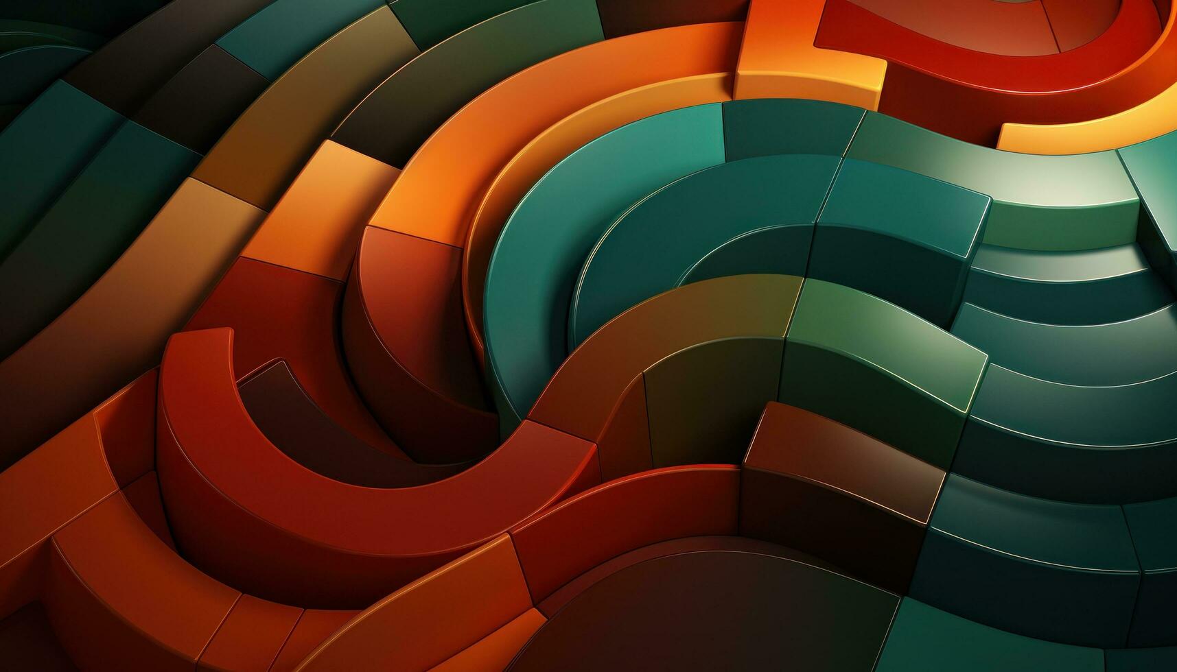 geometrical wallpaper with orange green and red colors photo