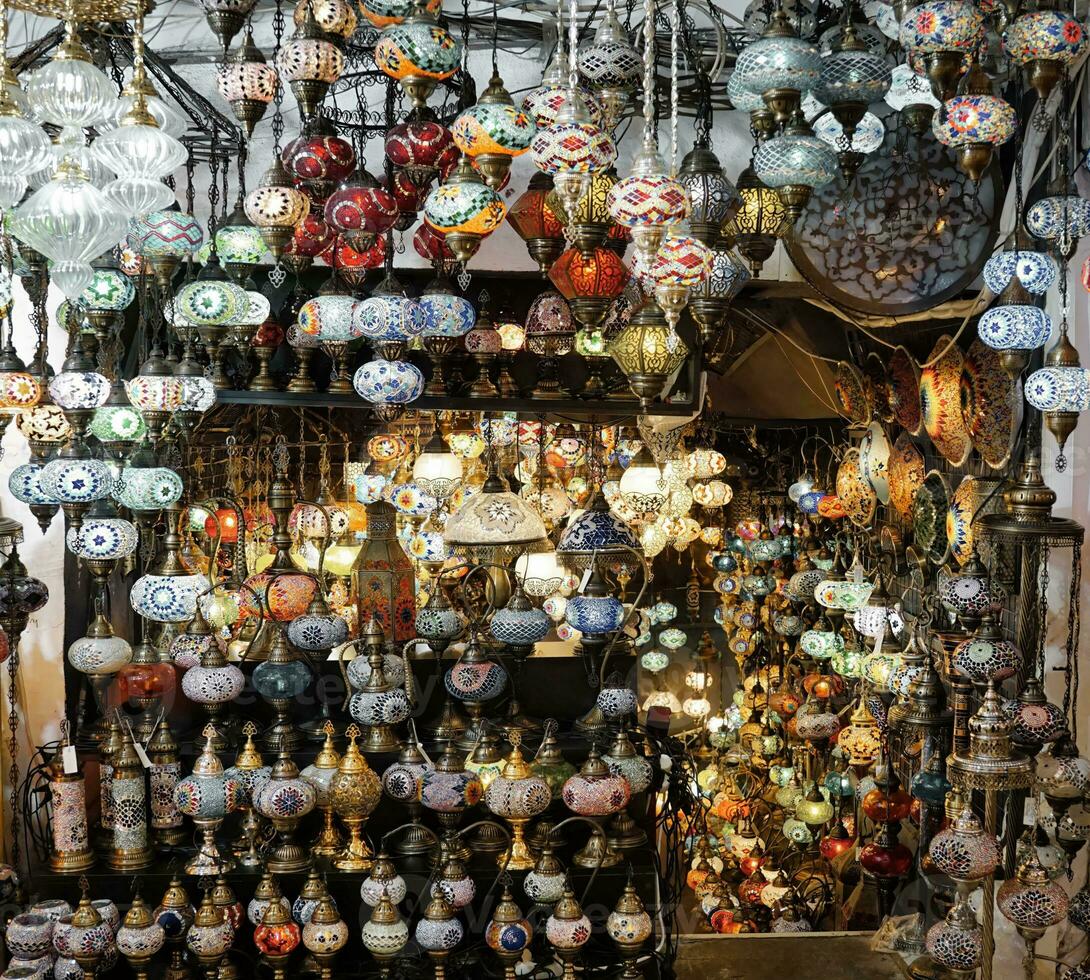 a store filled with lots of lamps and other items photo