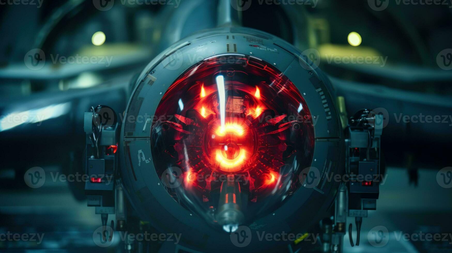 A Stunning Aeroplan engine with a Jet Engine and a Circular Screen AI Generated photo