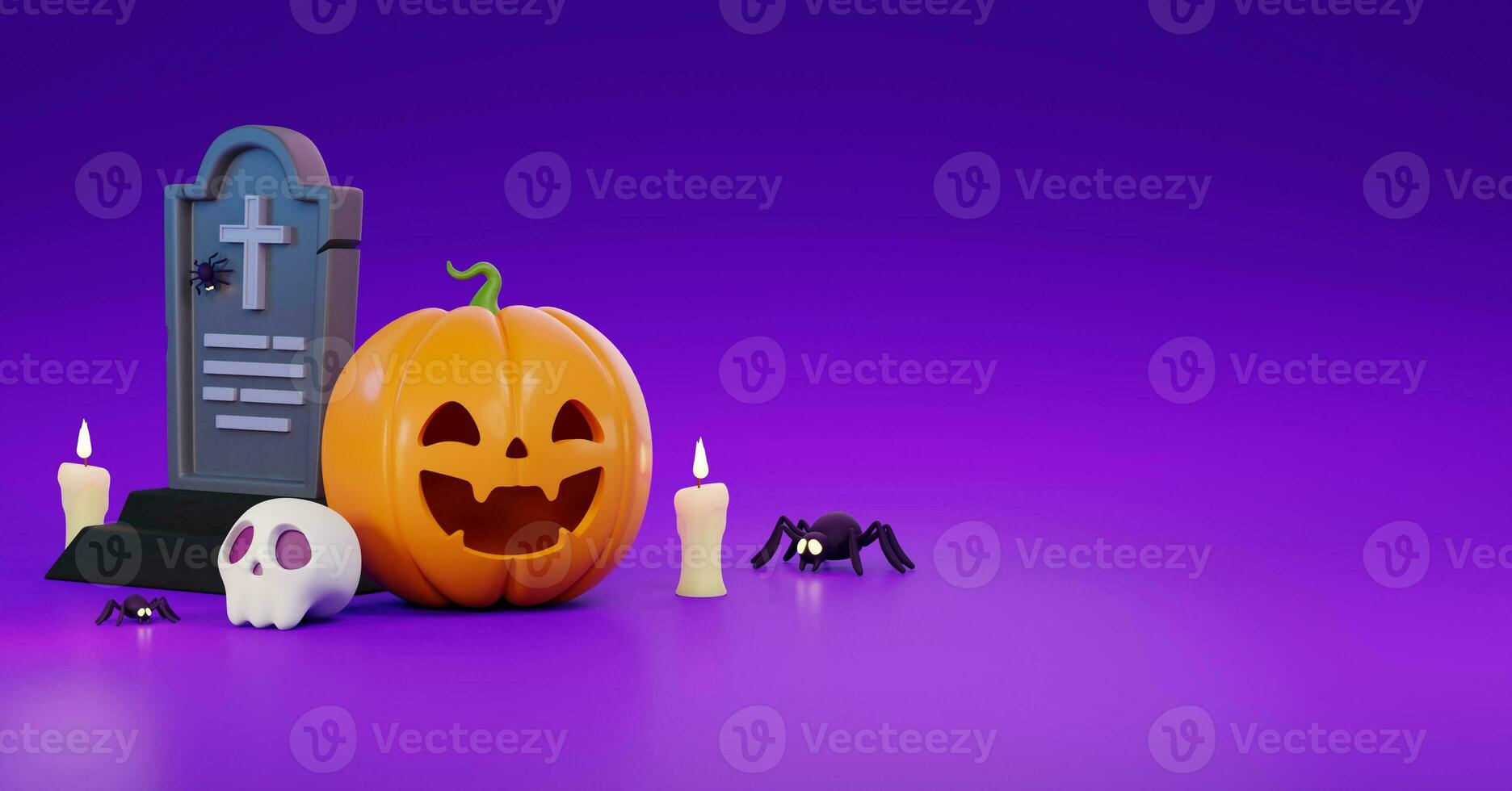 3D Halloween Background template. Halloween design element In 3D and plastic cartoon style. Halloween pumpkin 3D style for poster, banner, greeting card photo