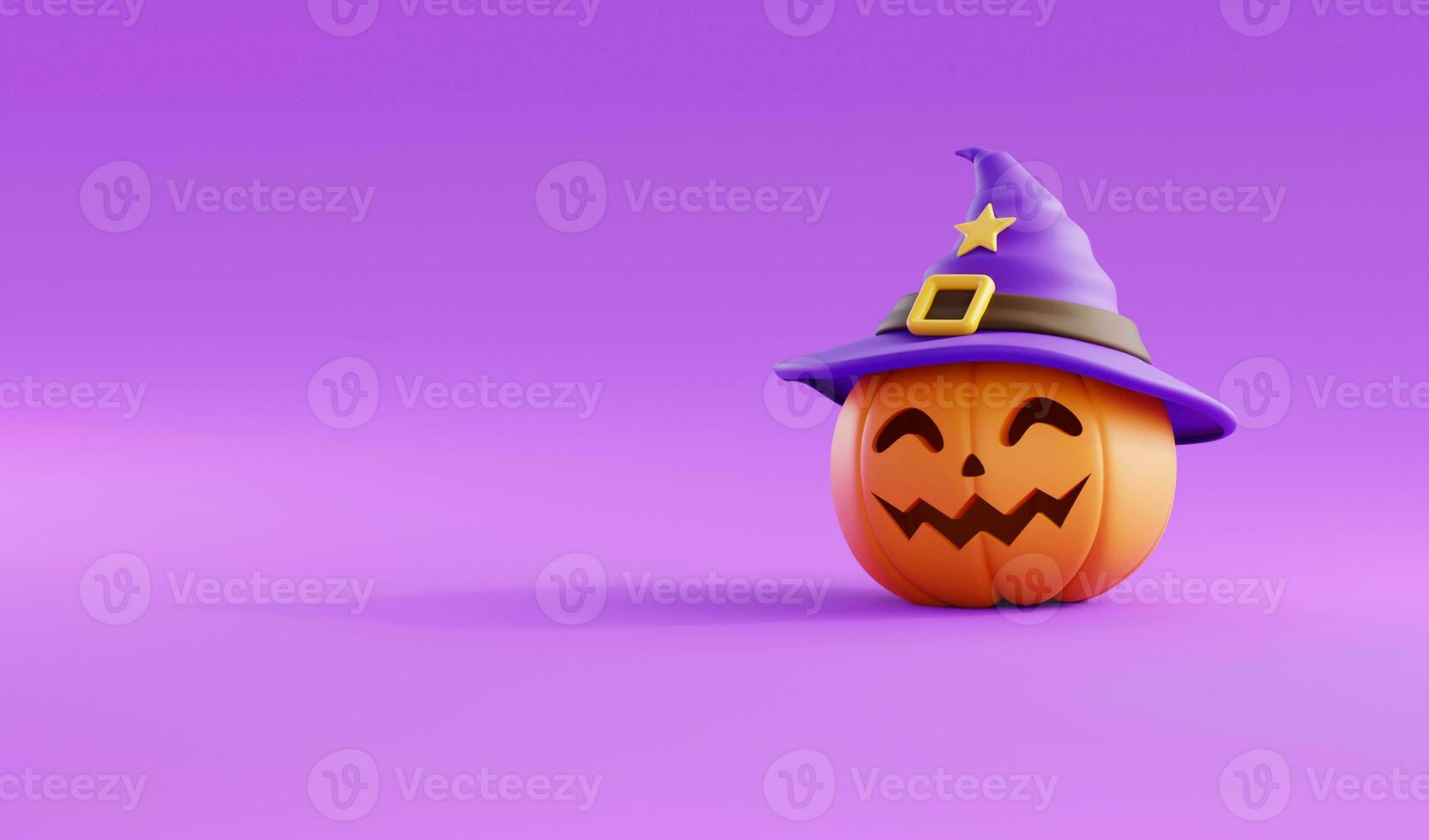 Halloween Promotion Poster or banner template with Halloween pumpkin.Website banner in 3D style for poster or greeting card.3d render illustration photo