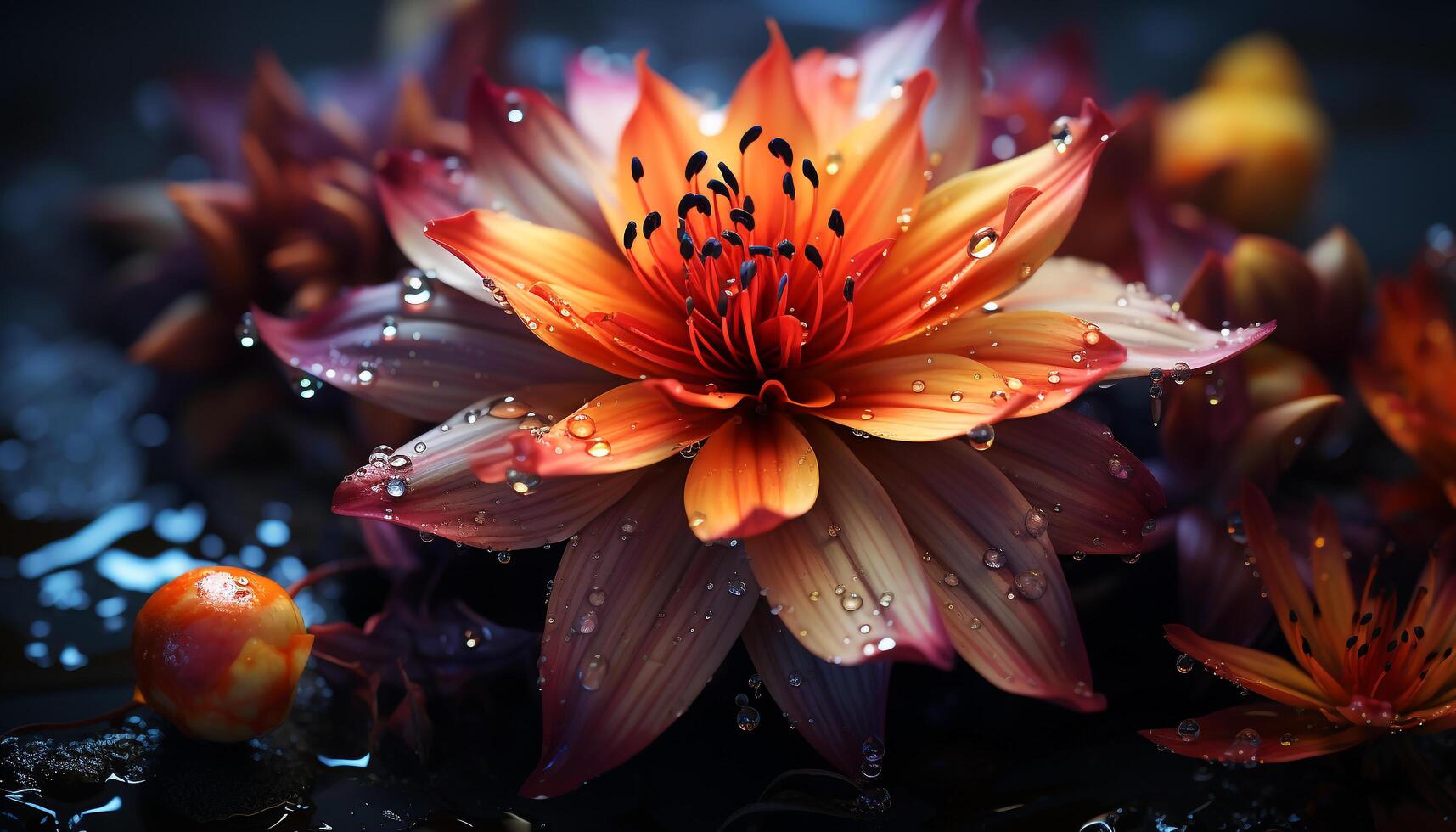 Vibrant colors blossom in nature bouquet, reflecting beauty and growth generated by AI photo