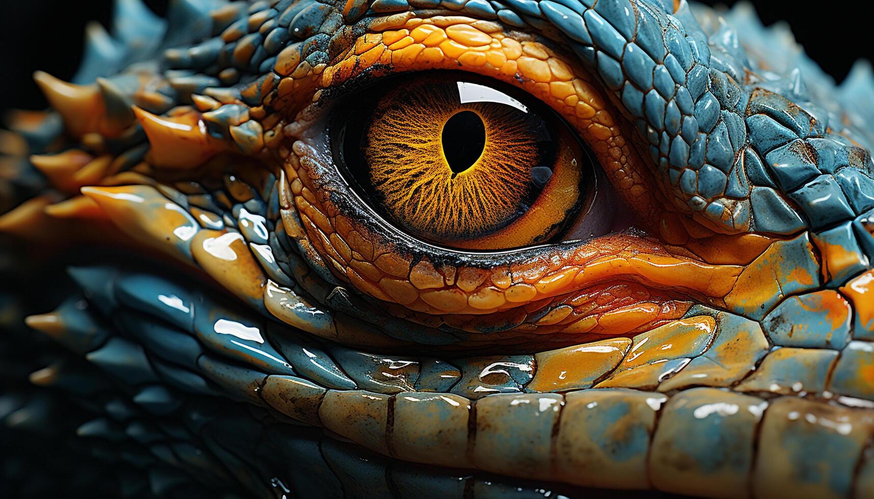 A colorful lizard close up reveals nature mesmerizing reptile patterns generated by AI photo