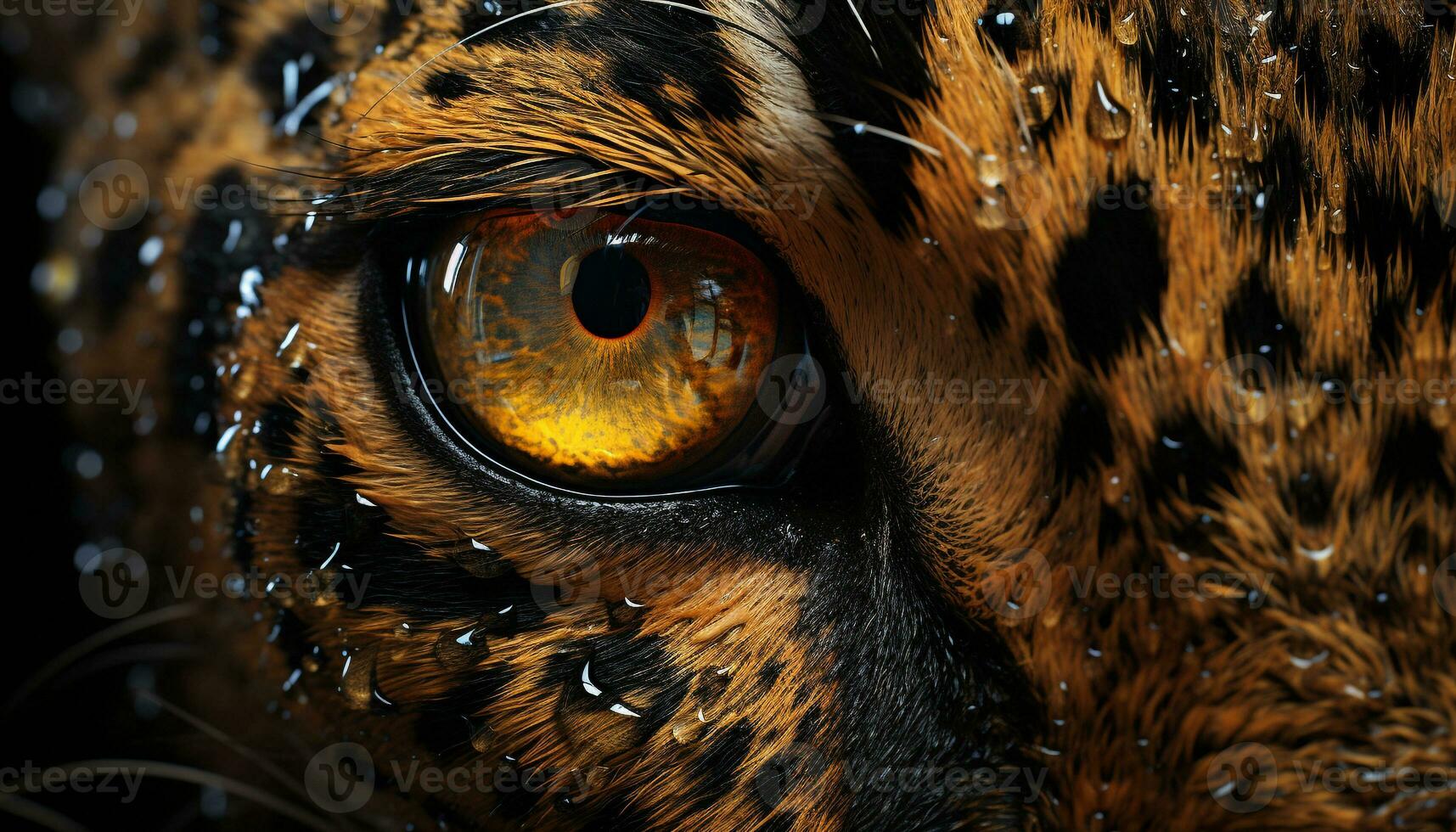 Close up of a feline mesmerizing eye, nature captivating beauty generated by AI photo