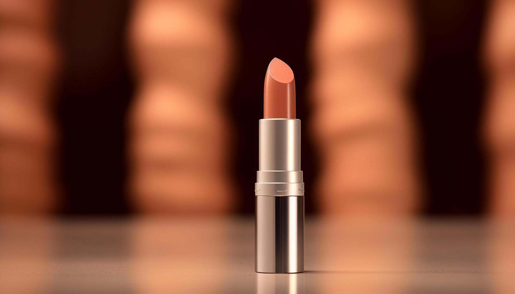 Glamourous lipstick, fashion, beauty, make up, shiny, elegance, femininity generated by AI photo