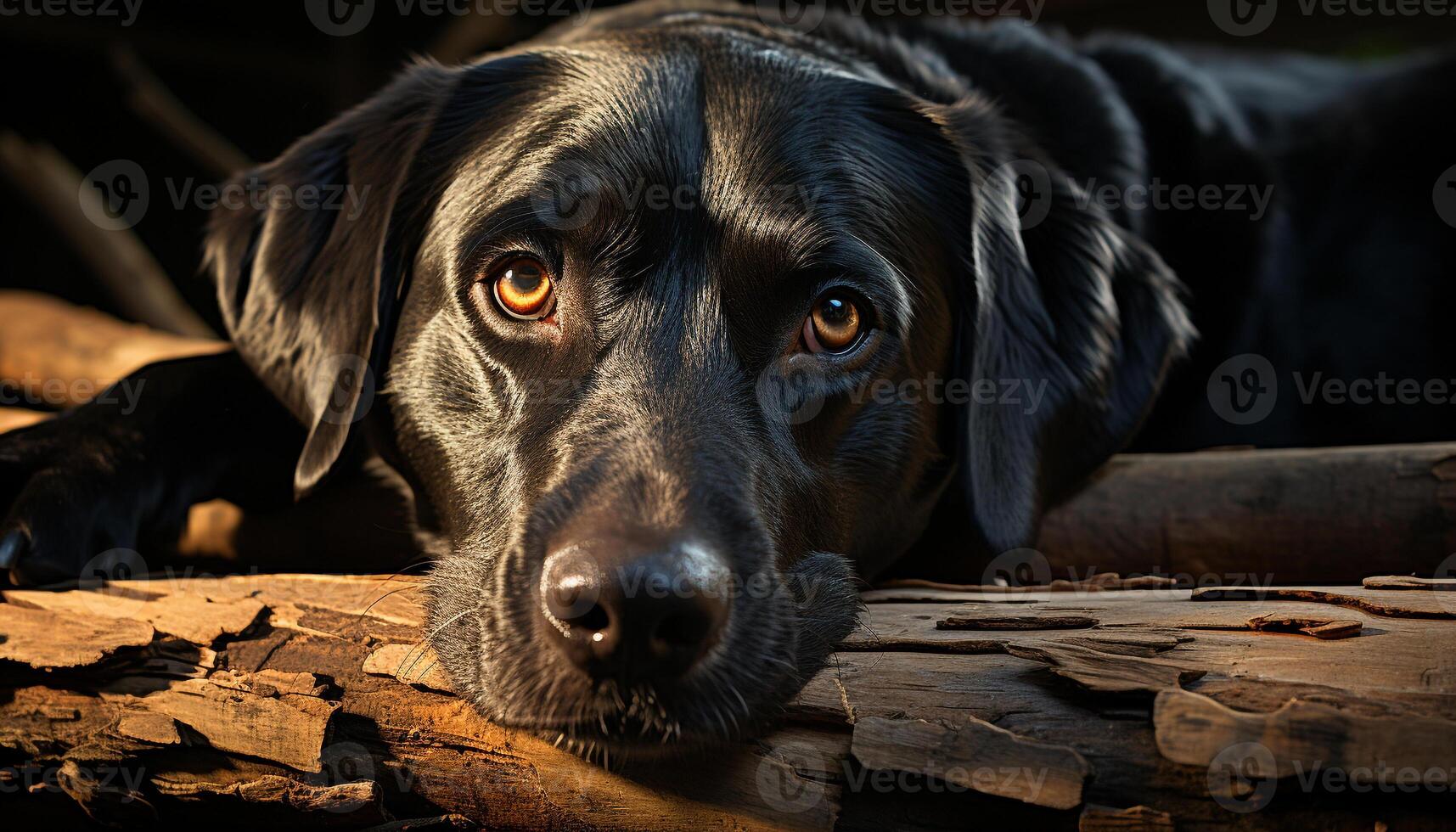 A cute puppy sitting, looking at camera, loyal and playful generated by AI photo