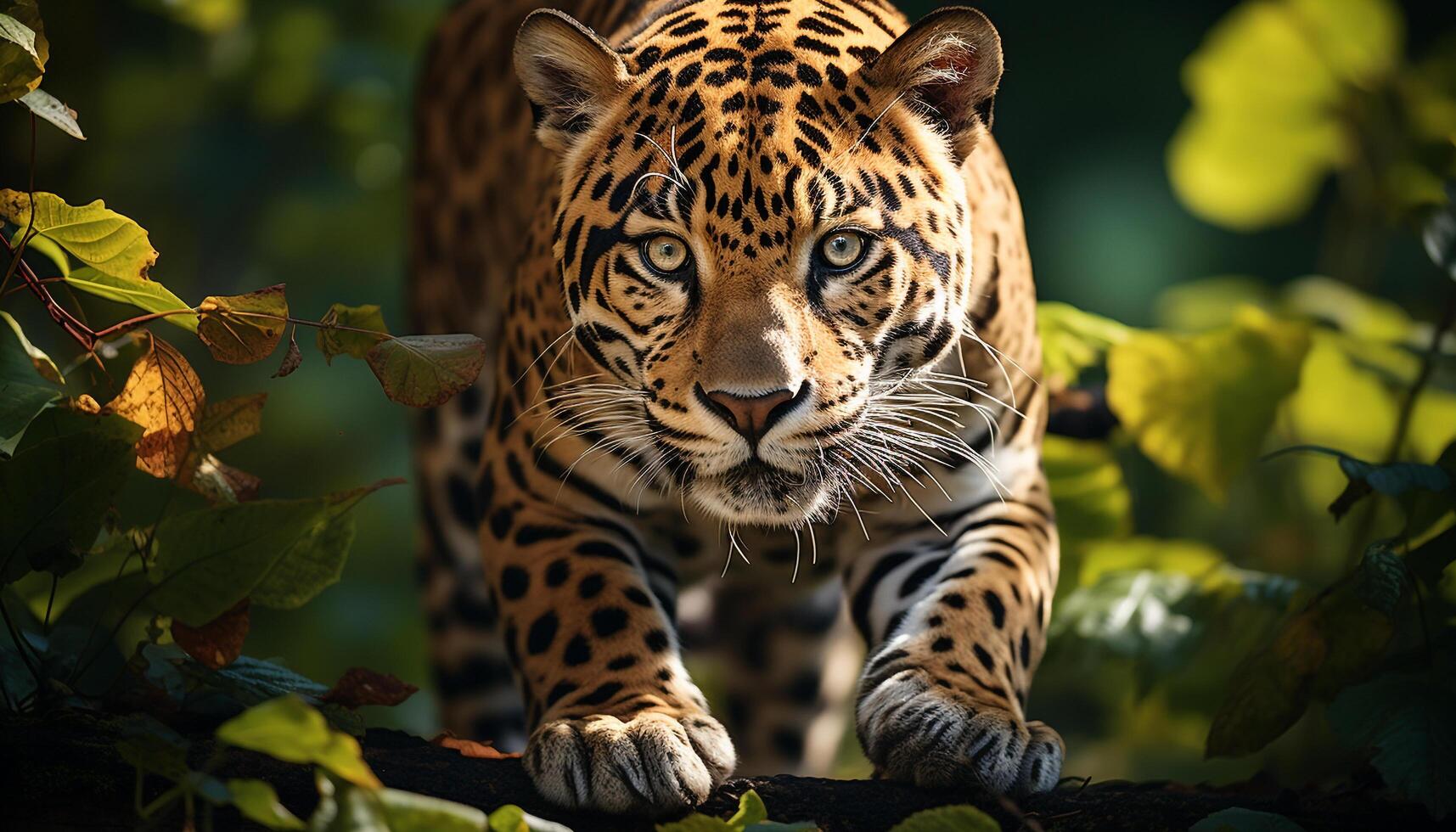 Majestic tiger staring, wildcat beauty in nature, undomesticated feline generated by AI photo